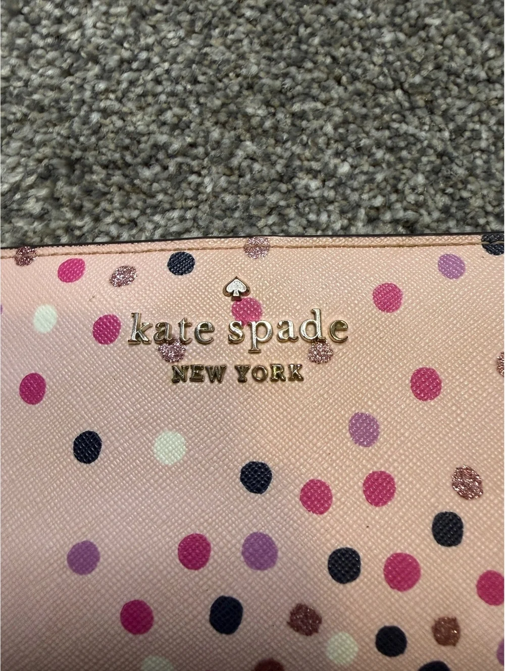 Kate Spade New York Pink Polka Dot Leather Wallet